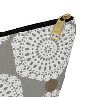 Lace Hexagon Accessory Pouch w T-bottom in Gray
